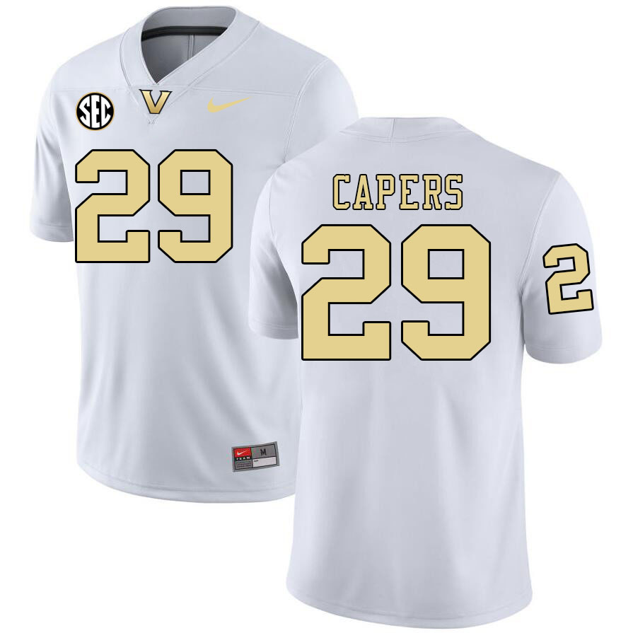 Miles Capers Jersey,Vanderbilt Commodores #29 Miles Capers Football Jersey,Uniforms-White 2024